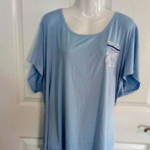 Light Blue Short Sleeve Pajama Top Size 3x